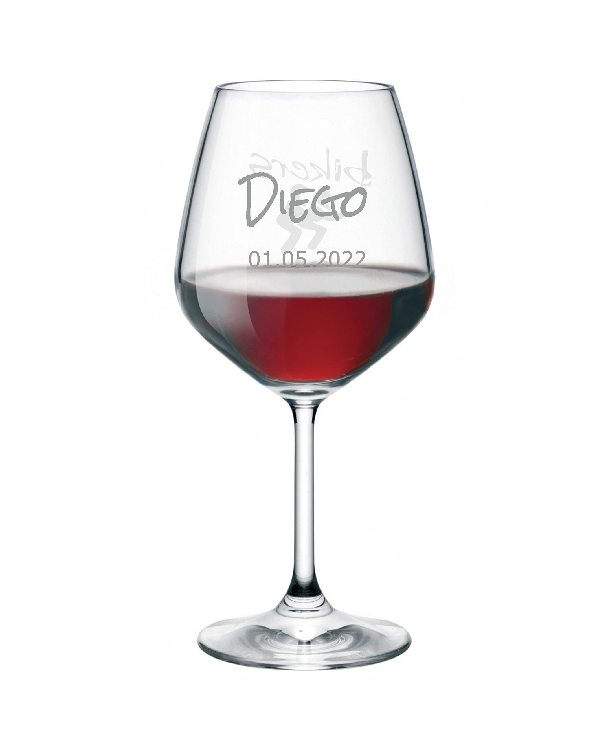Verre à vin Biker personnalisé, Gobelet de moto à vin rouge gravé, Personnalisable avec noms, initiales et différents personnages Idée cadeau (4 pièces)
