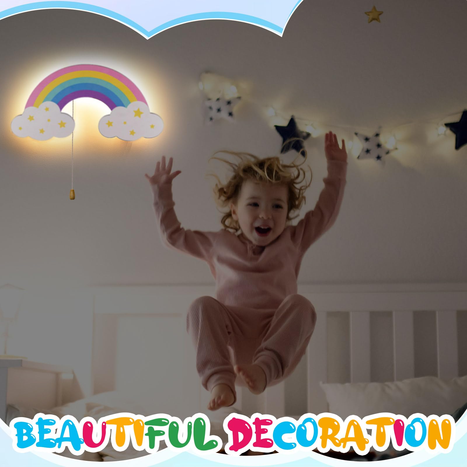 Amazon.co.jp : Rossesay 電池式LEDレインボーナイトライト かわいい雲