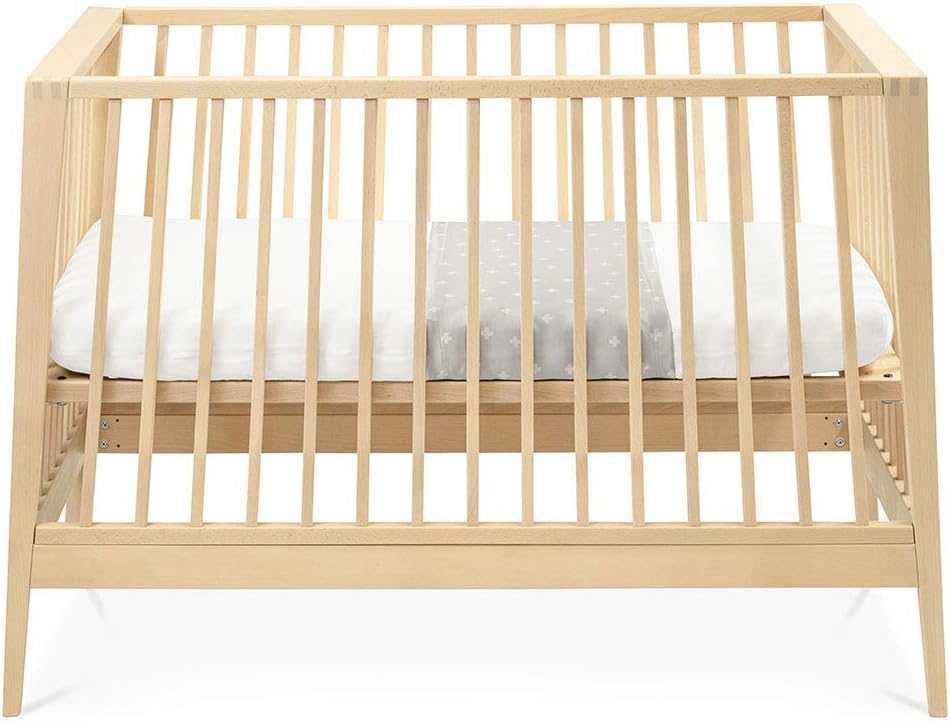 Baby Silk Crib Sleeve | Silk Crib Sleeve for Baby Hair Loss | Silk Baby Crib Bedding in 25 Momme Mulberry Silk | SIDS Safe Silk Crib Slip for Baby | Dove Gray Crosses