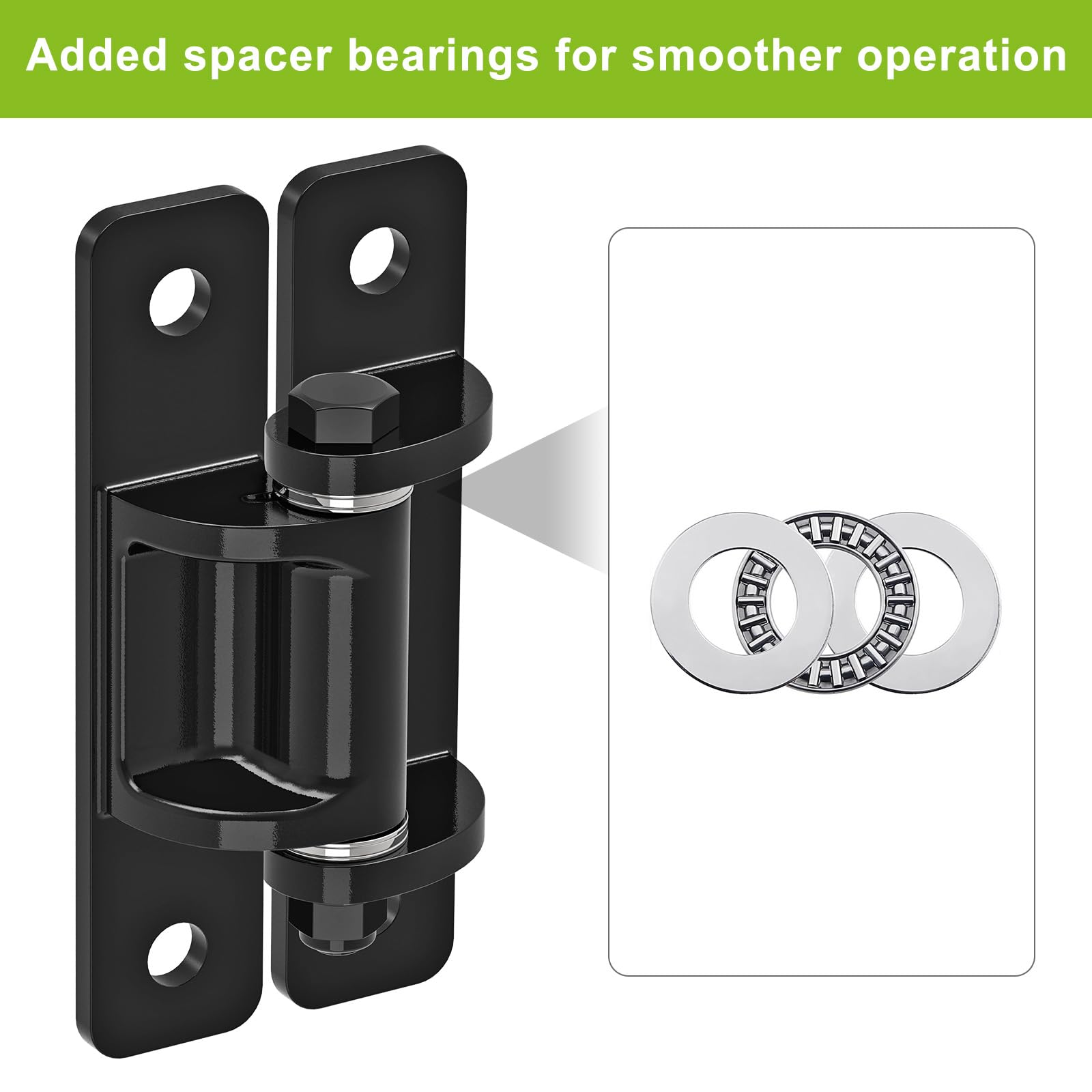 Lifeswel Heavy Duty Gate Hinges, Removable Bolt onto Gate and Post with Spacer Bearing & Electronic Coated - Image 3