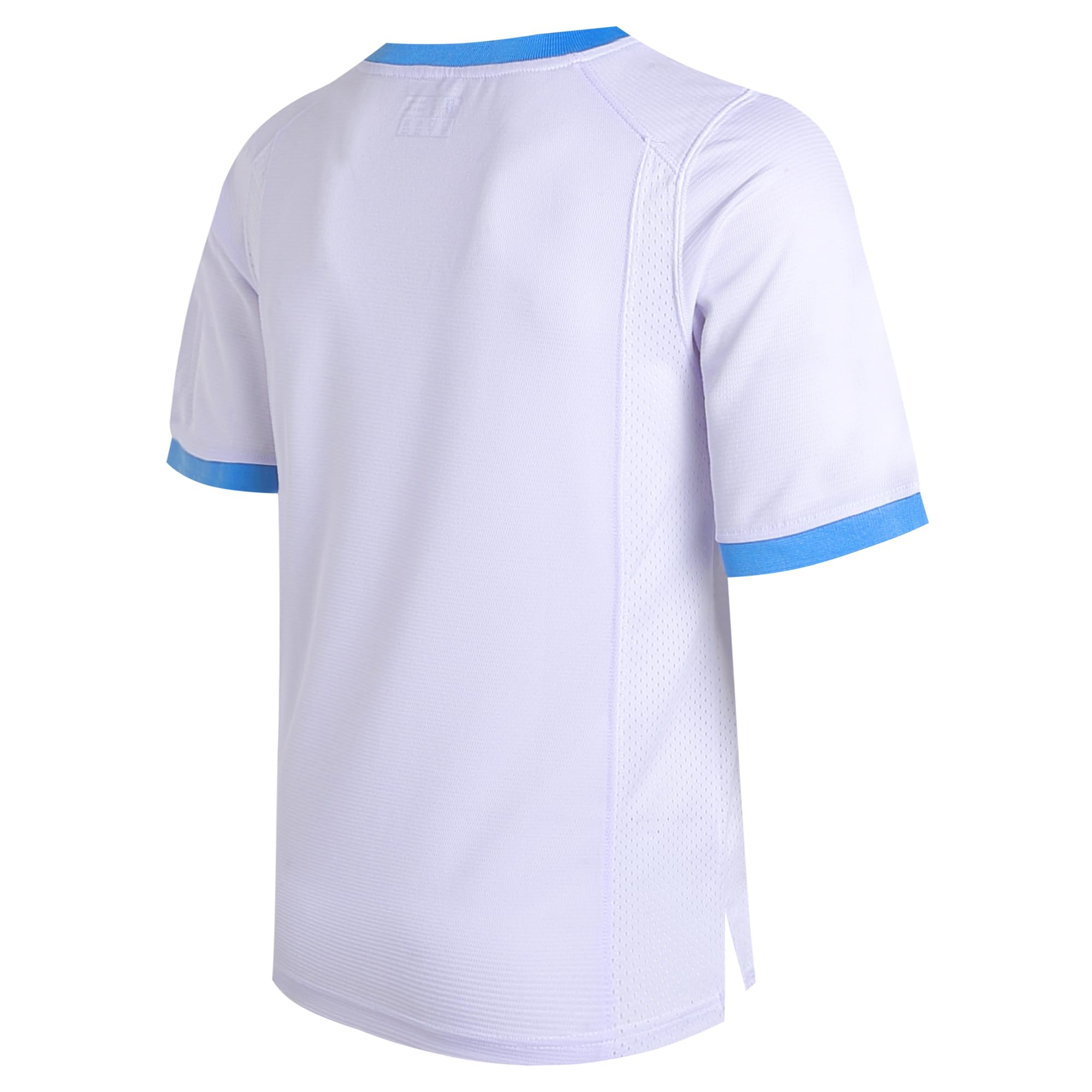 DEHANER Blank White Rugby Jersey for Men Women Replica Mesh Shirts Sports Uniforms Vintage Outfits Fashion Tops Tops Light Blue Neck-White Jersey,Men Size XX-Large