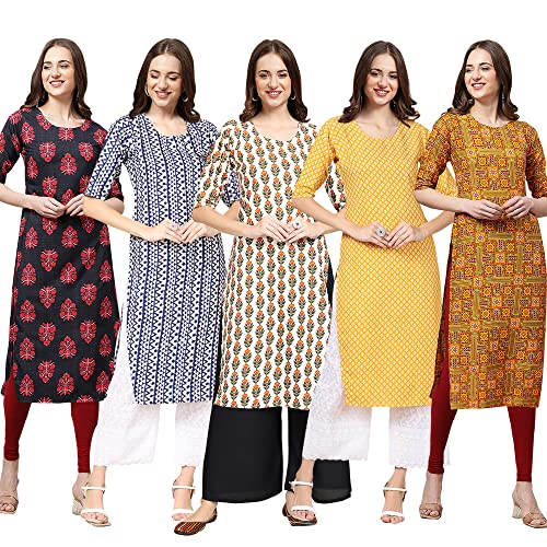 Image of Pinkmint Women's Crepe Digital Print Straight Kurta