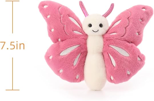 Apricot Lamb Rose Pink Butterfly Stuffed Animals Soft Plush Toys 7.5''