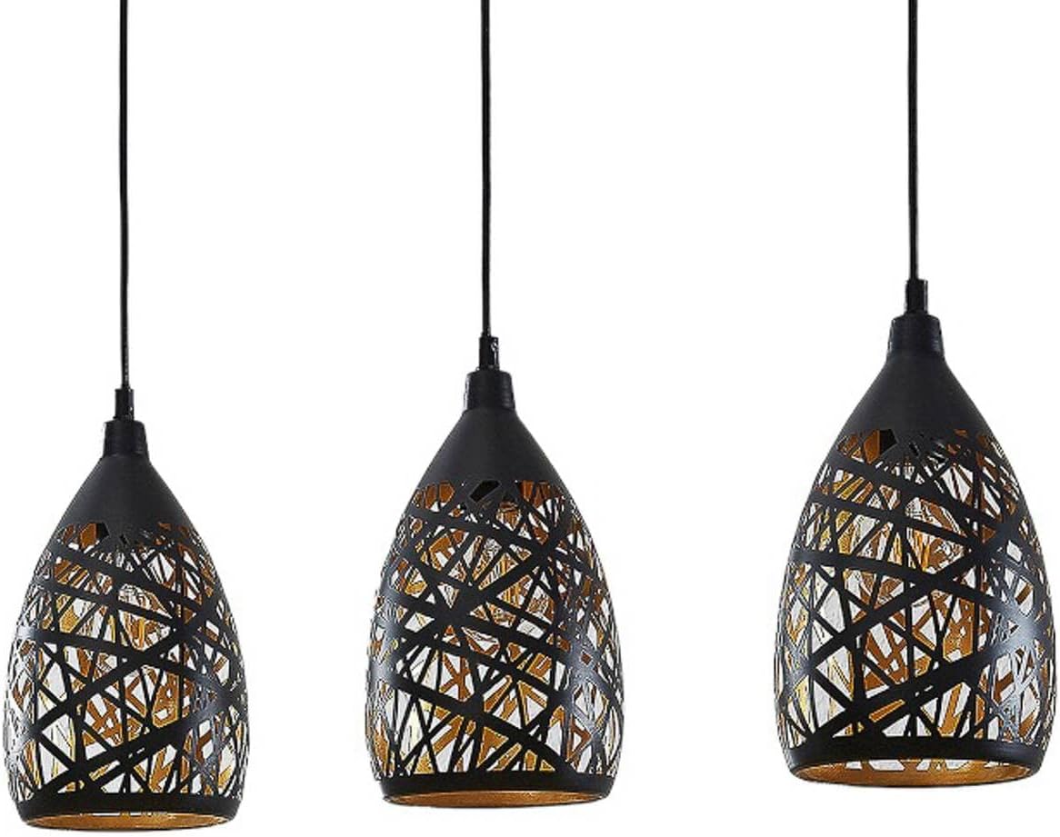 Hängeleuchte Rauchglas Pendelleuchte schwarz Esszimmerleuchte 3-Flammig Hängeleuchte Rauchglas Pendelleuchte schwarz Esszimmerleuchte 3-Flammig