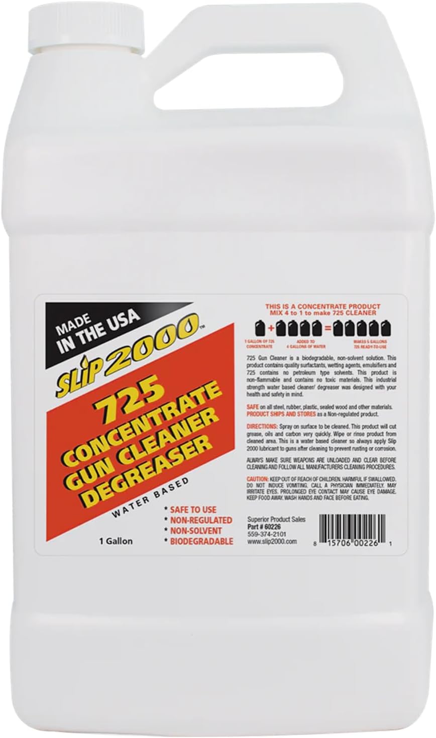 SLIP 2000 725 Concentrate Gun Cleaner Degreaser - Removes Deposits of Carbon, Grease, Grime and more. (1 gal)