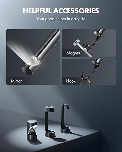 Miniatura 7 de Anykit Cámara endoscopio USB con 8 luces LED ajustables, boroscopio con cámara de serpiente semirrígida, cámara de inspección impermeable IP67