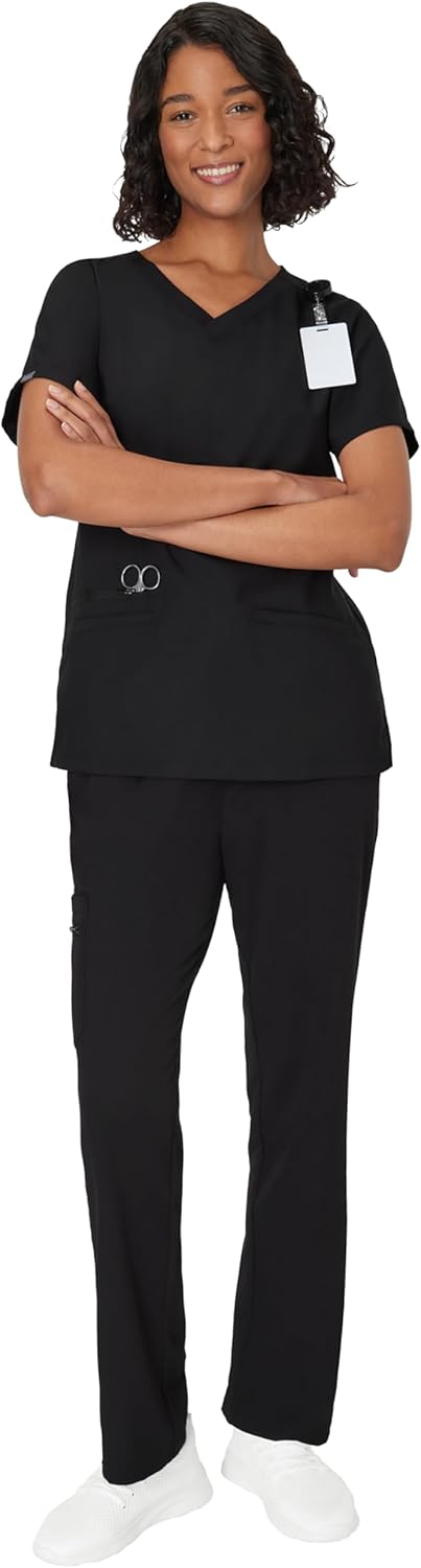 Hanes Womens Hanes Women's Premium Scrubs Top with Pockets, Comfort Fit Scrubs for Women, Nurse Essentials - Image 5