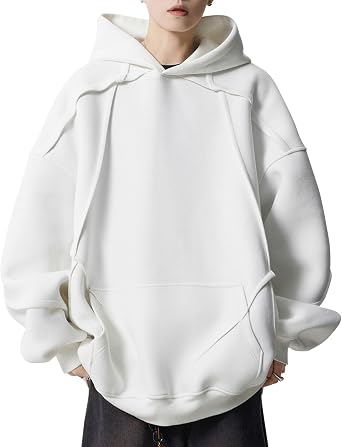Mens Modern Hoodies Solid Color Pullover Long Sleeve Streetwear Sweatshirts Fall Winter
