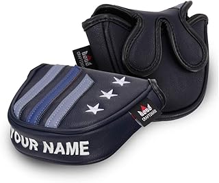 Blue Strips Stars Mallet Mid-Mallet Blade Putter Head Cover Headcover Magnetic Closure Alignment Stick Case Holder