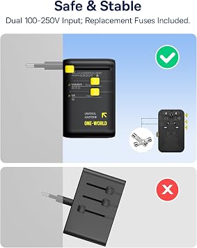 Baseus Enercore Evrensel Priz Adaptörü 70W Geri Çekilebilir Kablolu, 2 AC Prizi + 2USB-A + 1USB-C ile Uluslararası Seyahat Şarj Cihazı, ABD, İngiltere, Çin, Japonya, Tayland ile Uyumlu