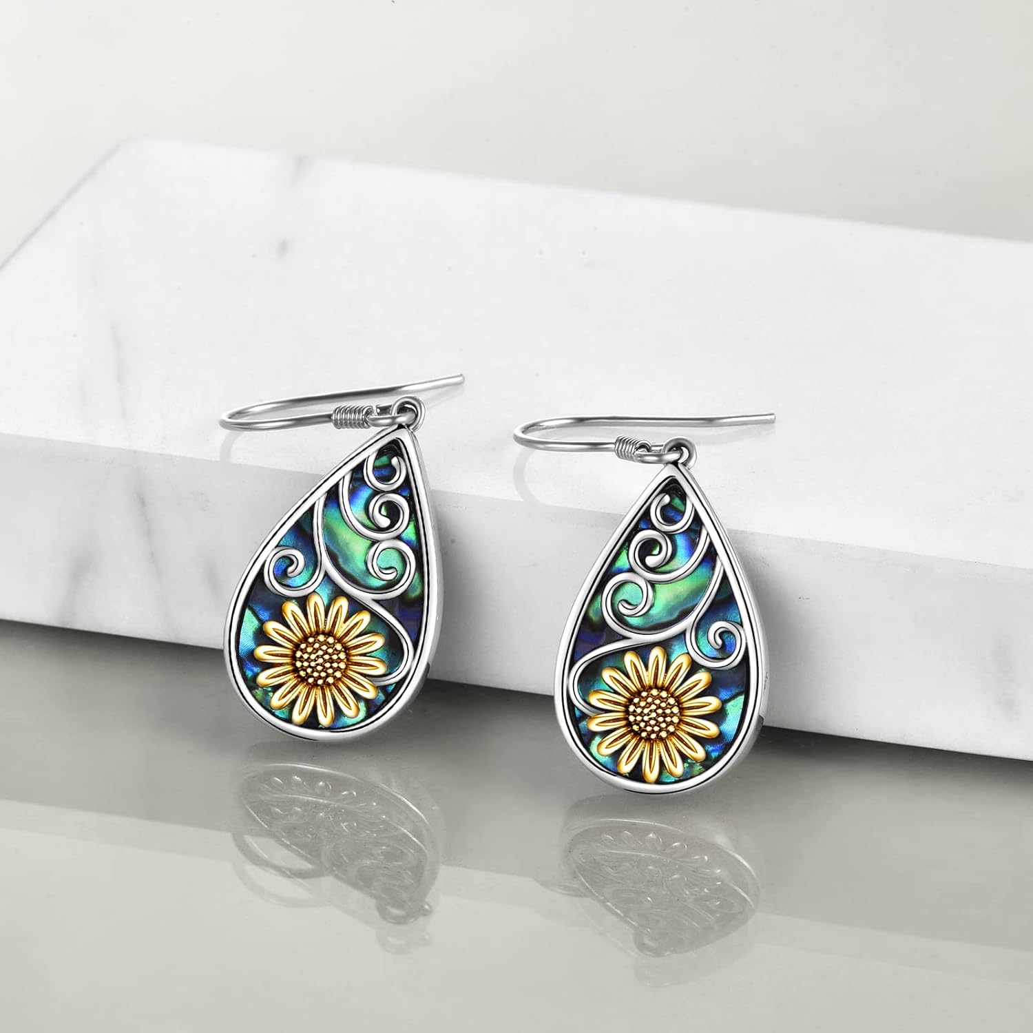 POPLYKE 925 Sterling Silver Tree of Life Dangle Earrings for Women Fashion Abalone Shell Jewelry Gifts for Mom Sister Friend Birthday - Image 7