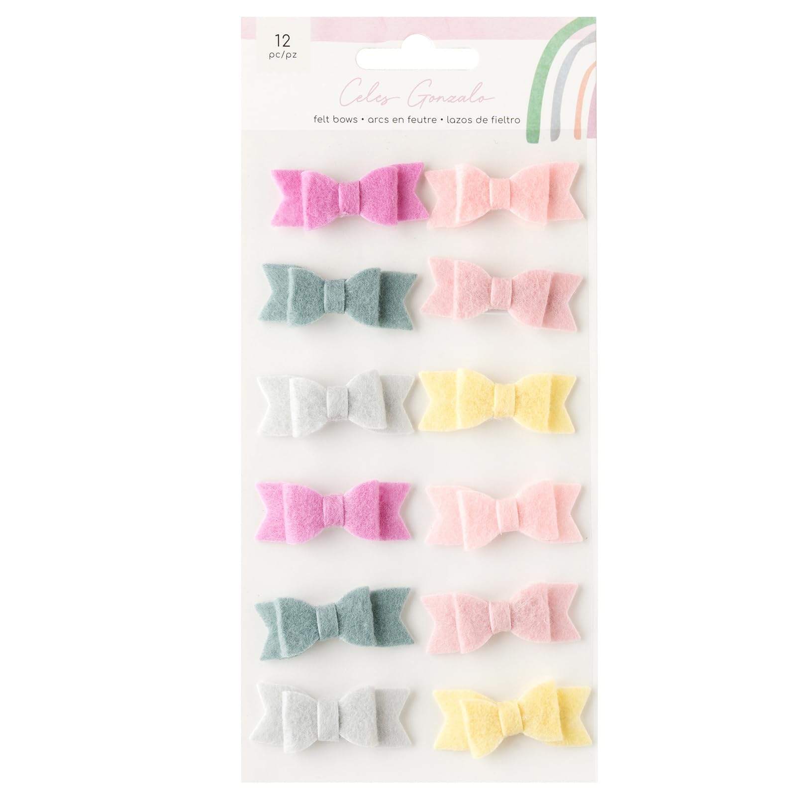 Lazos Rainbow Avenue para decorar sin deshilachar, pack de 12 adornos listos para pegar