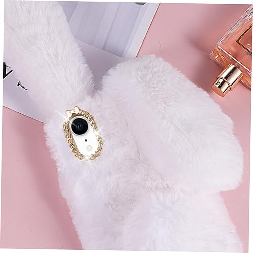 Miniatura 7 de Mikikit Funda protectora de moda para XR, funda protectora de moda para niñas, funda de teléfono de conejo sintético de color blanco, delgada,