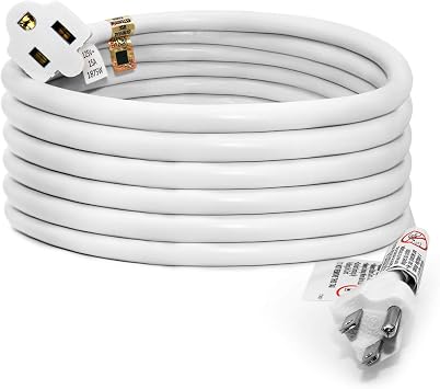 FIRMERST 10 Feet Extension Cord 14 AWG Heavy Duty 1875W 3 Prong White, UL Listed