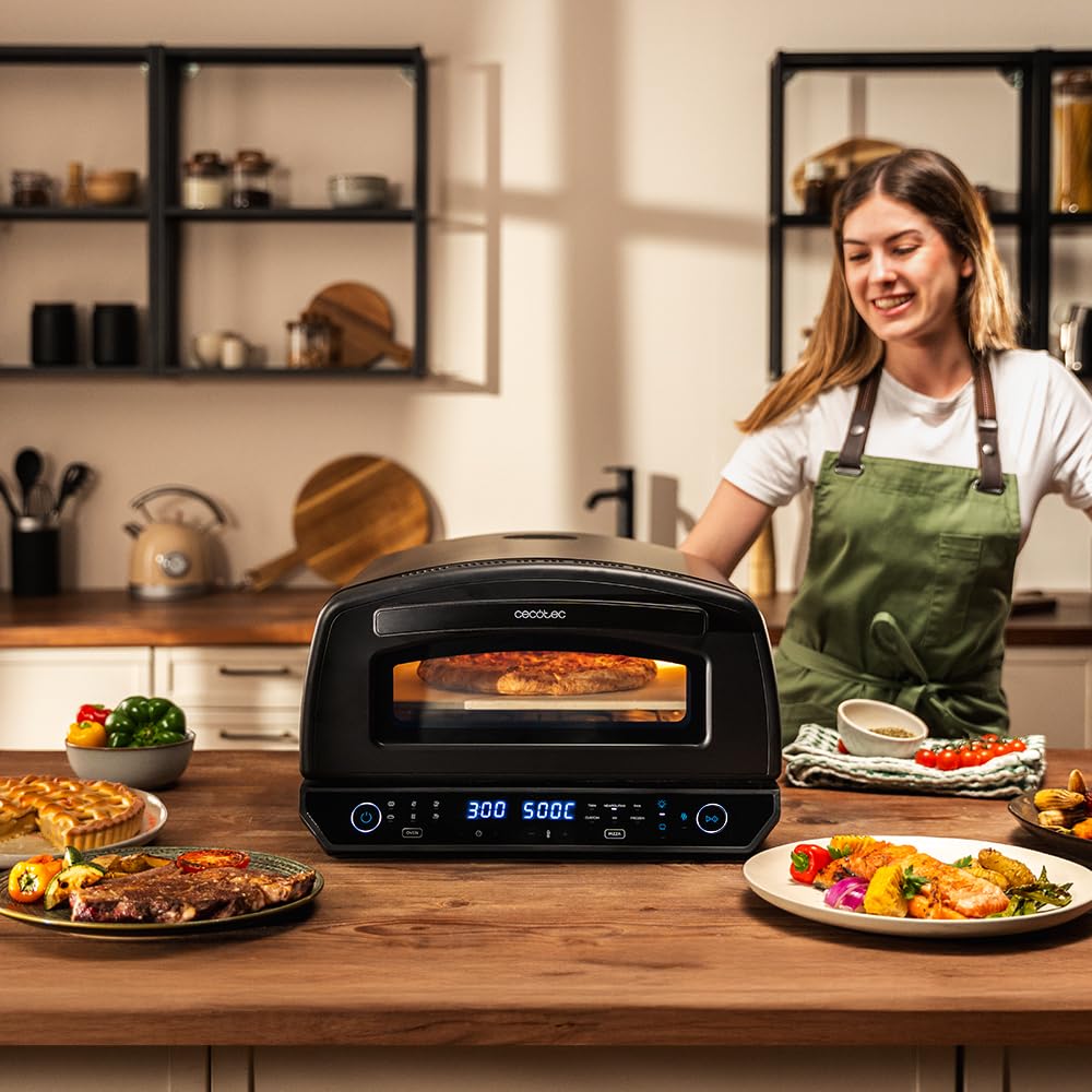 Cecotec Wielofunkcyjny piekarnik do pizzy i co 500 Max 2200 W, 13 l, wyświetlacz LED, temperatura 60º-500 °C, funkcje specjalne, podwójna wytrzymałość, rozmiar pizzy 13", akcesoria w zestawie