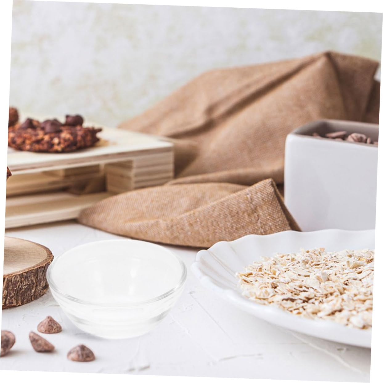 10 pezzi Ciotole in Vetro Trasparente Impilabili per Dessert Salse e Spezie Design Facile da Resistente e Versatile per Servire