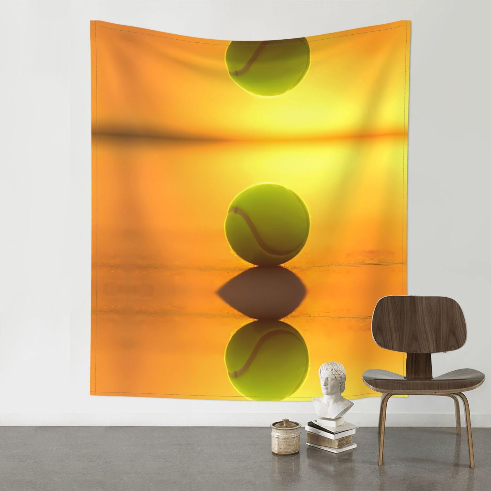 HJFCZH Tennis Ball Prints Wall Tapestry 60x51in – Boho Decor Throw for Bedroom, Dorm, Beach Cover & Picnic Blanket