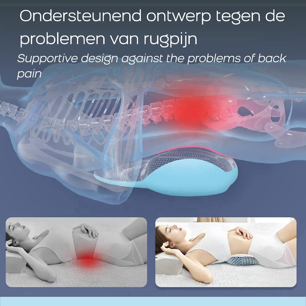 Konbanwa pillow, Back Support – Lendenkussen – Ergonomisch kussen voor het slapen