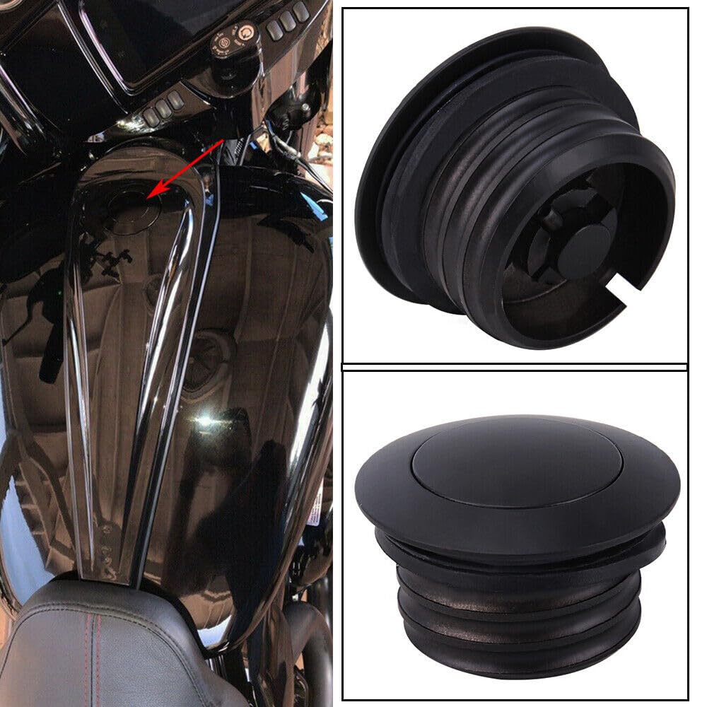 Serbatoio Carburante Pop Up Flush Cap Nero per Harley Softail Dyna Sportster 883 1200