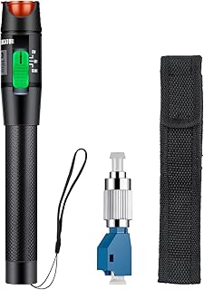 Xunsomten-1pcs 30MW Visual Fault Locator Fiber VFL Fiber Tester VFL Fiber Optic Cable Tester Meter with 1pc Singlemode 9/125μm FC Male to LC Female Adapter
