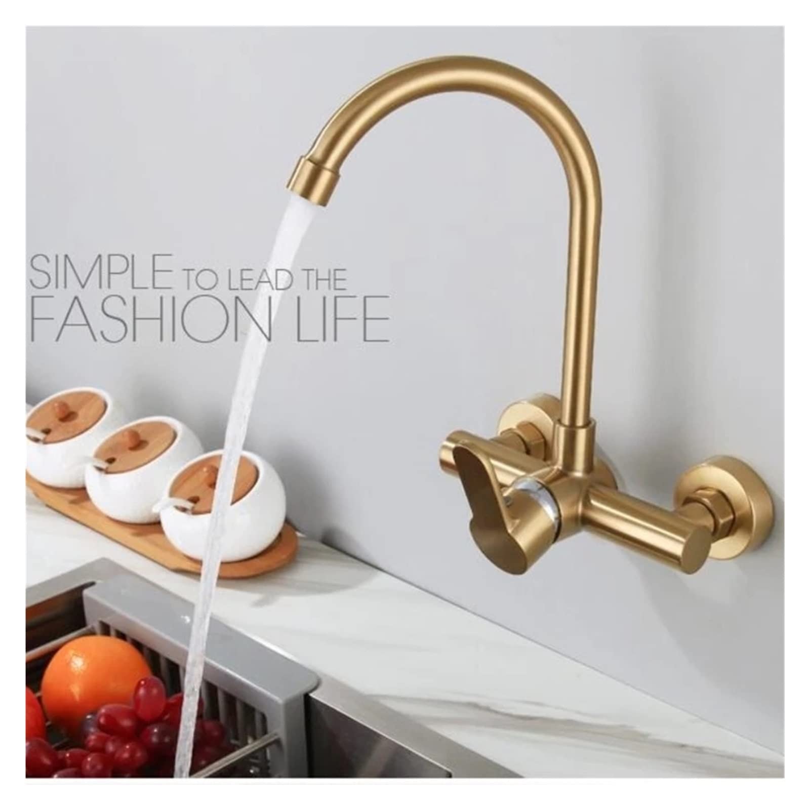Goldia de oro cepillada grifo giratero girator,Control preciso(Style 2)