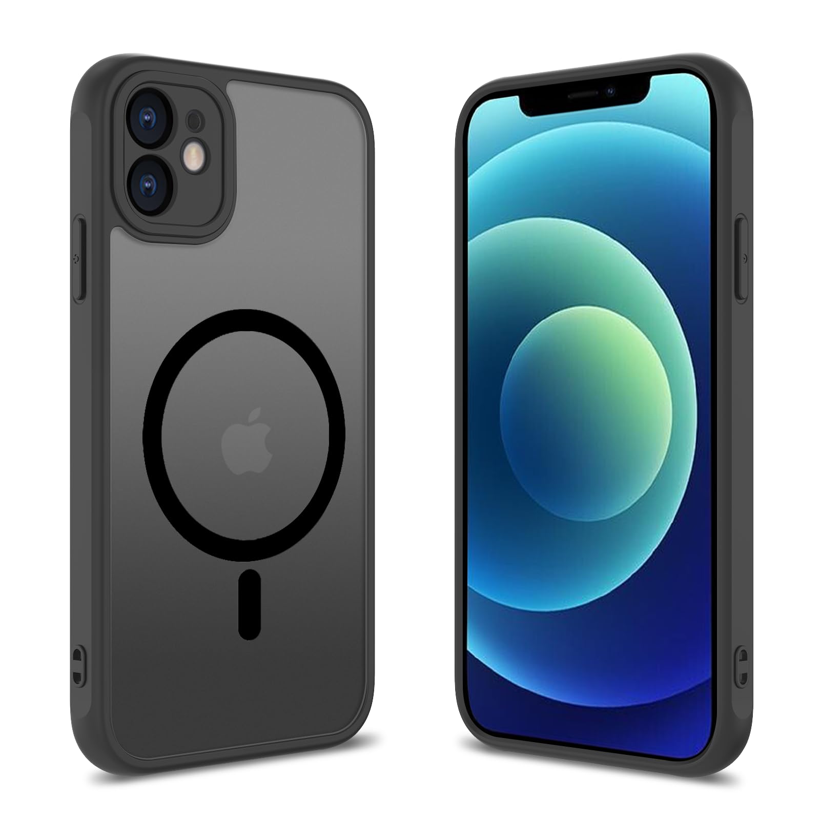 Amazon.co.jp: iPhone 12 ケース 半透明 pc 耐衝撃 Magsafe対応 マット 