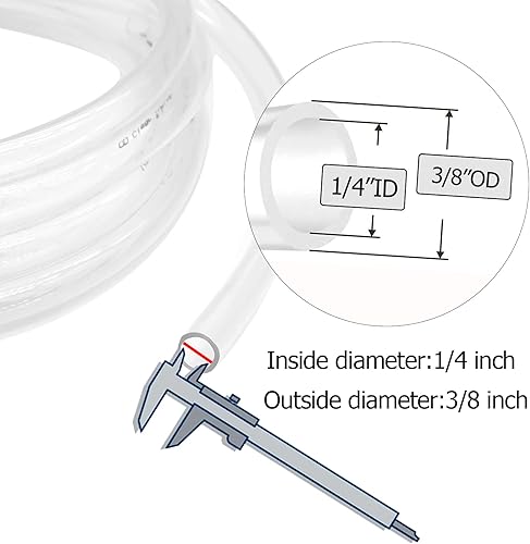 Miniatura 2 de Geowaky Tubo de vinilo transparente de 14 pulgadas de diámetro interior x 38 pulgadas de diámetro exterior a 25 pies y 60 PSI, tubo de plástico