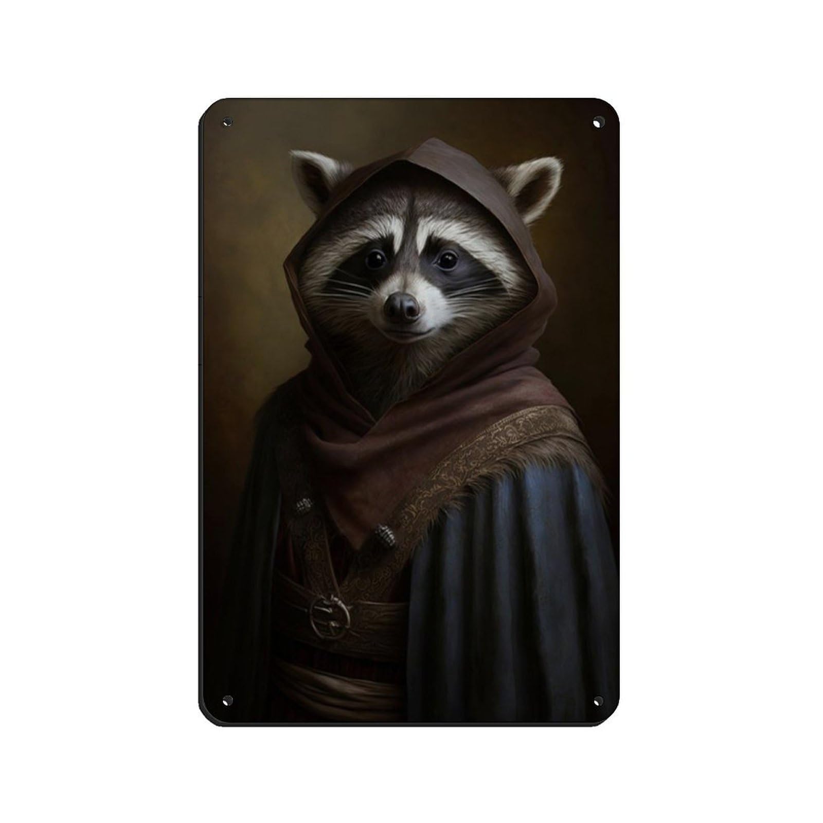 Gothic Raccoon Vintage Poster Tin Sign Vintage Metal Pub Club Cafe Bar Home Wall Art Decoration Poster Retro 8x12inch(20x30cm)