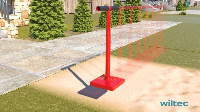 Dameuse Manuelle De Sol – 122 Cm – Compacteur Pour Terrasse, Allée, Jardin – Poignée Acier Et Caoutchouc – Outil Paysagiste