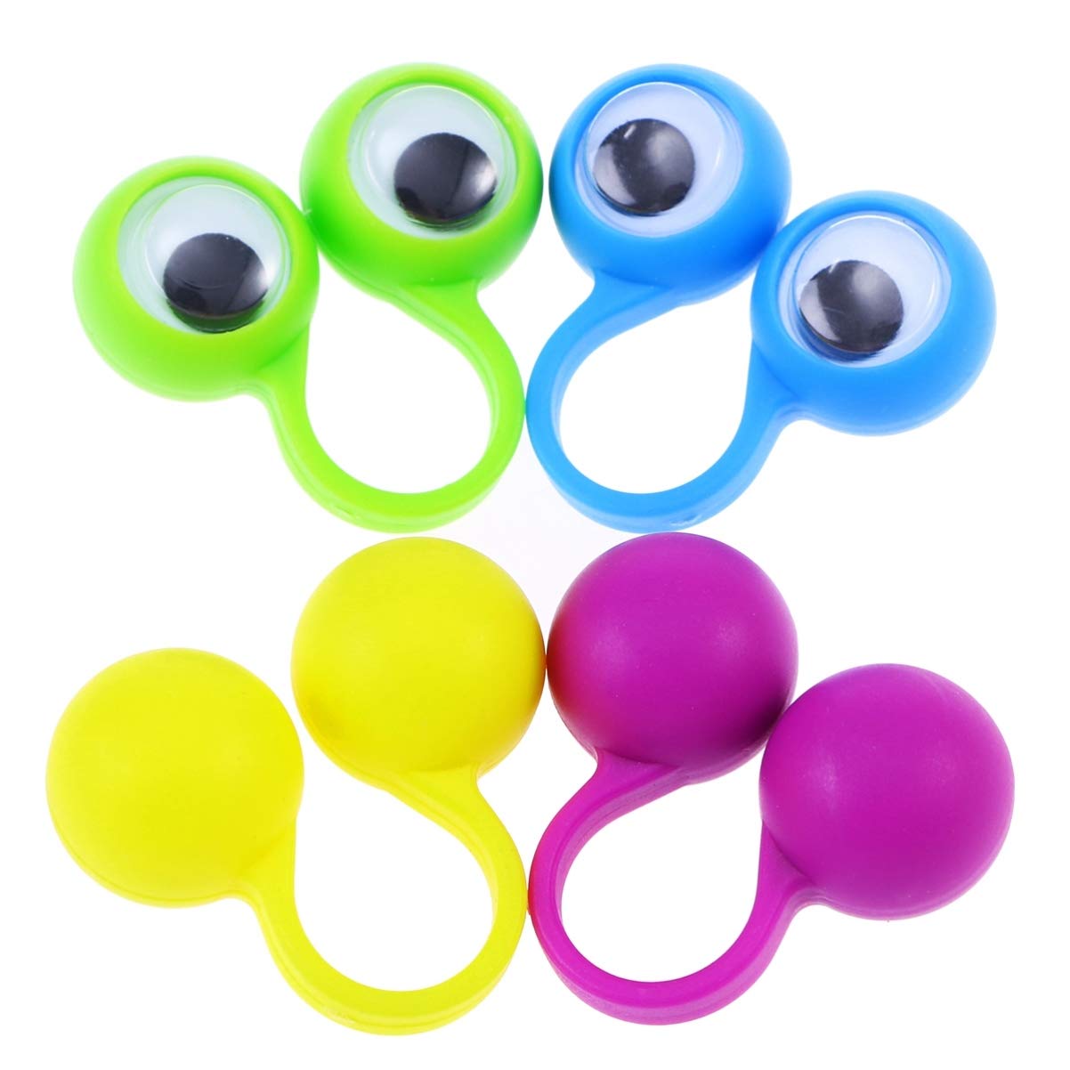 HEALLILY Classroom Reward 50Pcs Eye Finger Puppets, Googly Eye Rings Finger Educational Toy, Funny Wiggly Eyeball Finger Puppets for Kids Children (Random Color) Monster Finger Puppet
