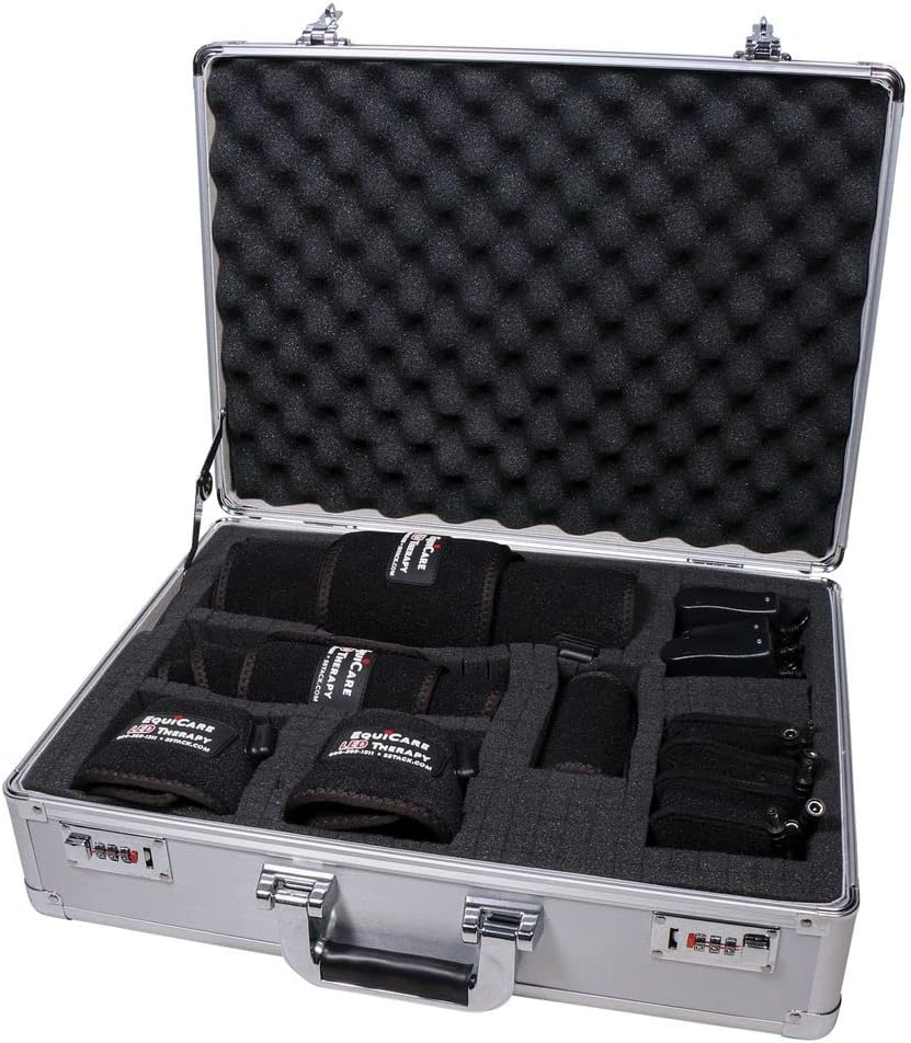 Red Light - Equine Kit and Pairs | Ideal for Horse Injuries & Chronic Conditions | Easy-to-Use & Portable Design | Combo Kit (2 Bell Boots, 1 Medium Wrap, 1 Large Wraps)