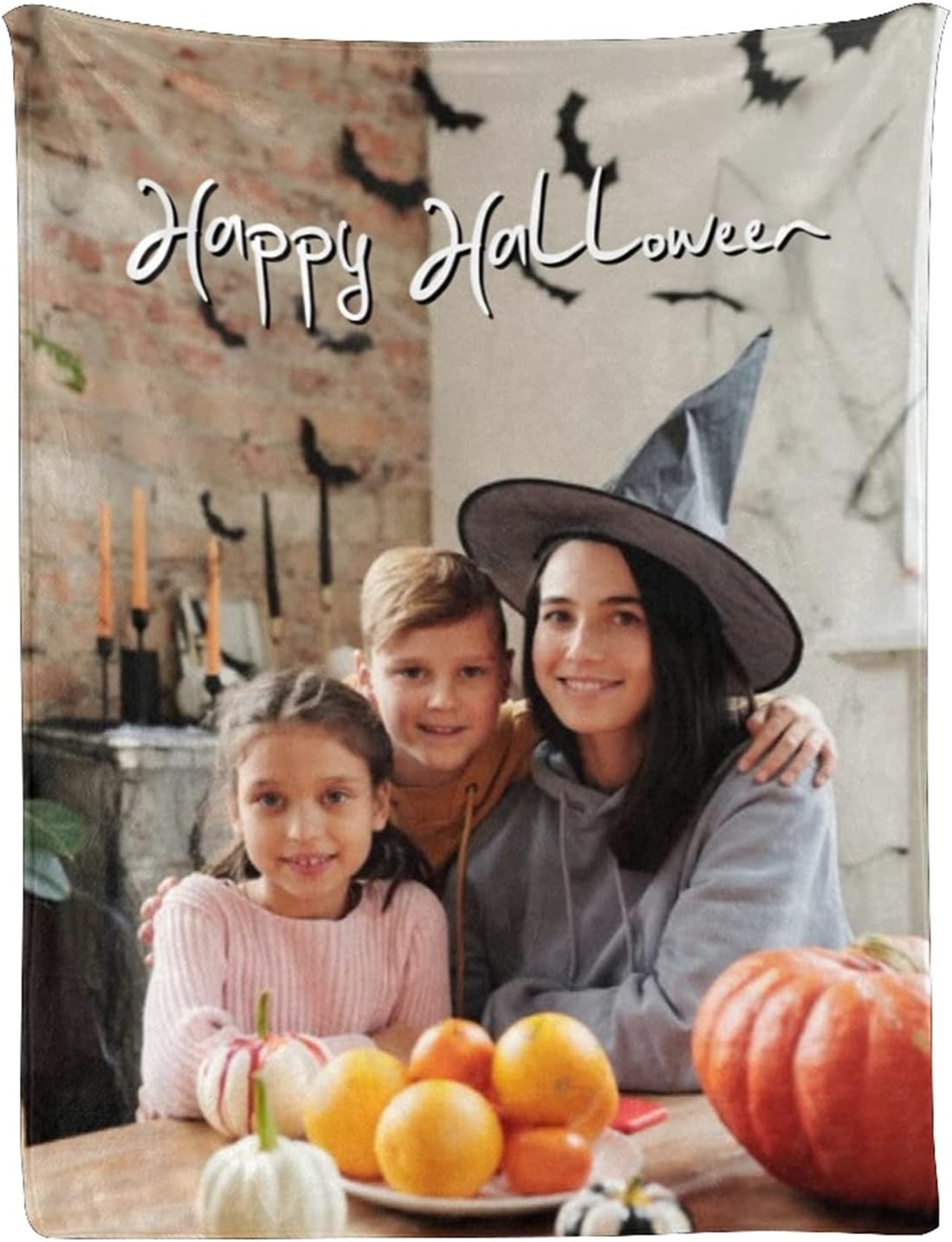 Custom Blanket with Photo College Halloween Personalized Blanket Soft Flannel Blanket Customized Funny Gifts for Couch Sofa Bed Living Room for Kids Adults (Cover All, 50x60 Inch)