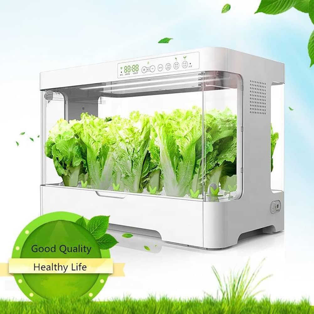 Kit de Cultivo de Hierbas aromáticas para Interiores con hidropónico, luz de Cultivo, Temporizador automático y depósito de Agua de 4 litros, con 30 cápsulas