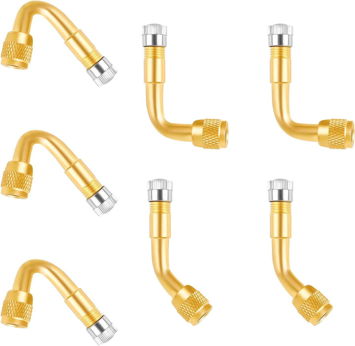 Kulannder 7Pcs Tyre Valve Extension Adapter, Universal 45° 90° 135