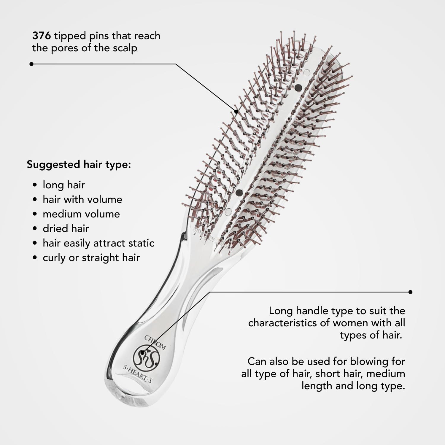 S-HEART-S Scalp Brush Cromo