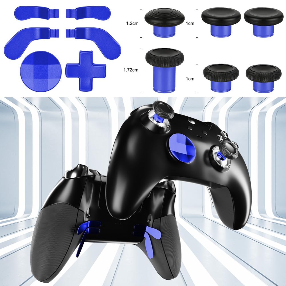 AXFEE 13 en 1 Metal Thumbsticks, Joysticks avec D-Pad Bouton Palettes magnétiques Métal, pour Xbox One Elite/Elite Series 2 Core Manette, Bouton de Remplacement pour Xbox One Elite Series 2