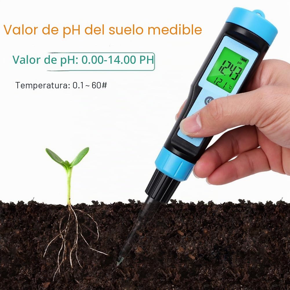 PH-Metro Alimentario 0.00-14.00 PH Probador de Temperatura de Alta Precisión Sensor Analizador de Acidez para Carne Enlatada Masa de Queso Instalación Fácil A
