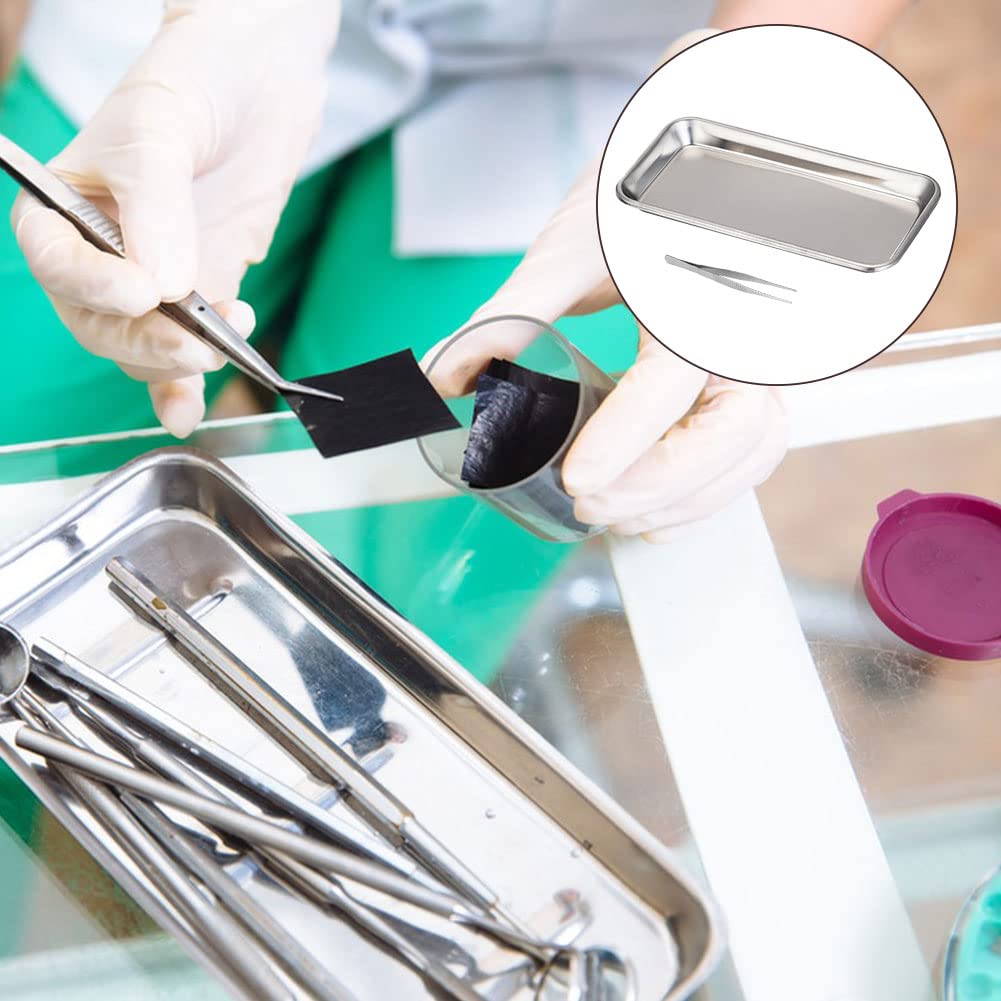 Vassoio Da Laboratorio In Acciaio Inox 22,5x11,7cm | Per Strumenti Odontoiatrici E Uso Professionale - Foto 2