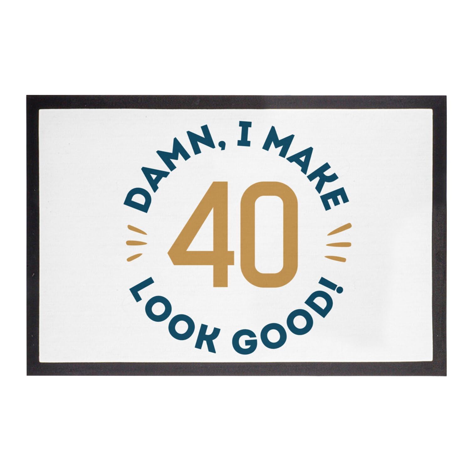 Paillasson Blanc 40 ans idée cadeau original et rigolo pour l'entrée