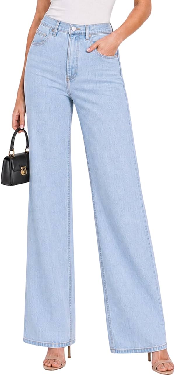 Jeans de mujer de tiro alto, elásticos, de pierna recta y ajustados