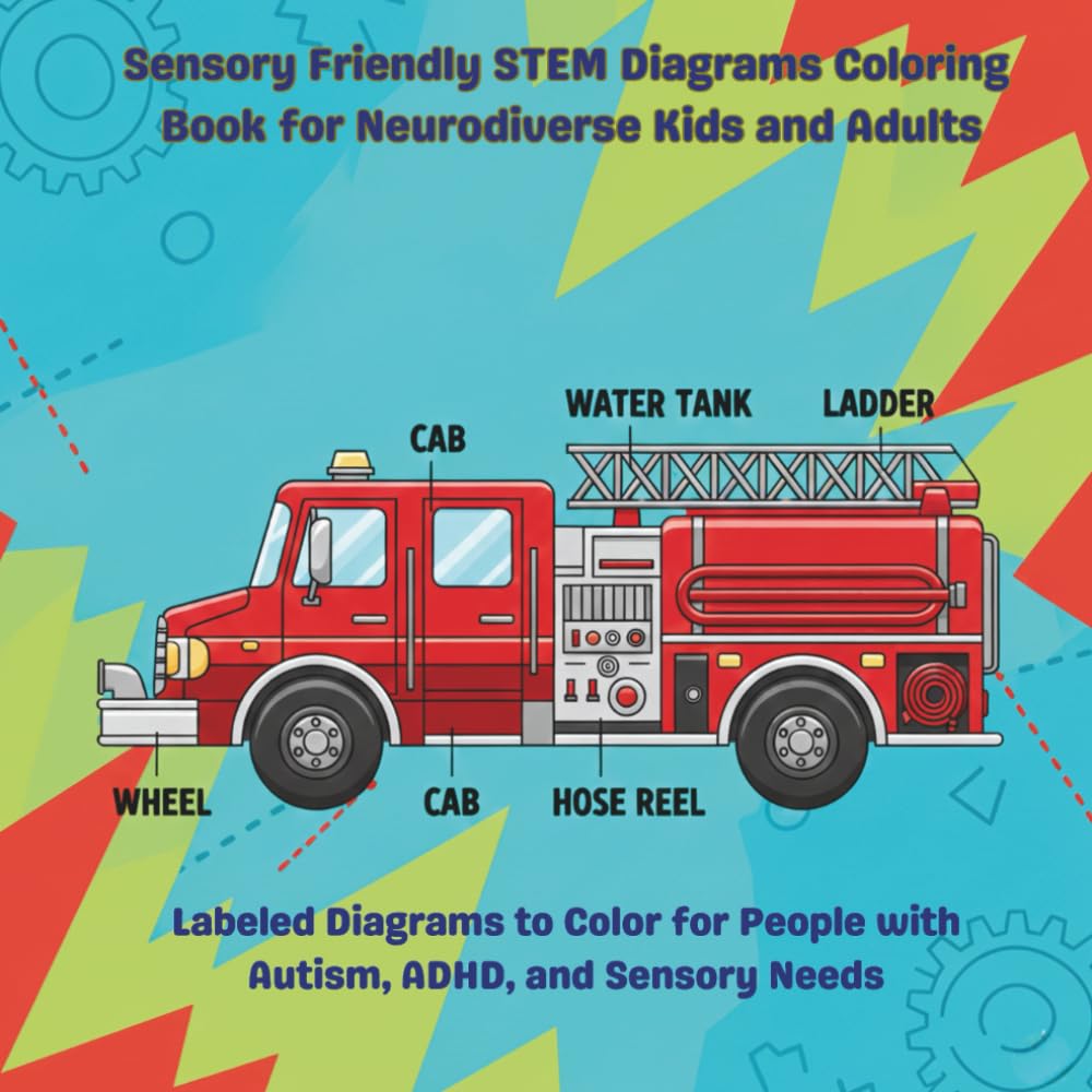 Sensory Friendly STEM Diagrams Coloring Book for Neurodiverse Kids and Adults: Labeled Diagrams to Color for People with Autism, ADHD, and Sensory Needs