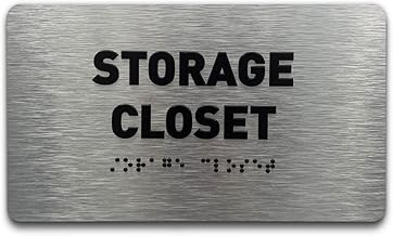 Storage Closet Sign - ADA Compliant Utility Sign, Raised Letters, Grade 2 Braille, TCO Inspection Certified, Install Ready...