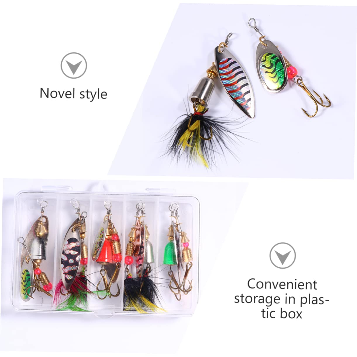 YARNOW Leurre Appât Appâts Artificiels Kit De Leurres Pince Filet Pouvoir Poisson Carpe Leurre Artificiel Spinnerbait Leurres De Pêche Appâts De Pêche De Simulation Métal