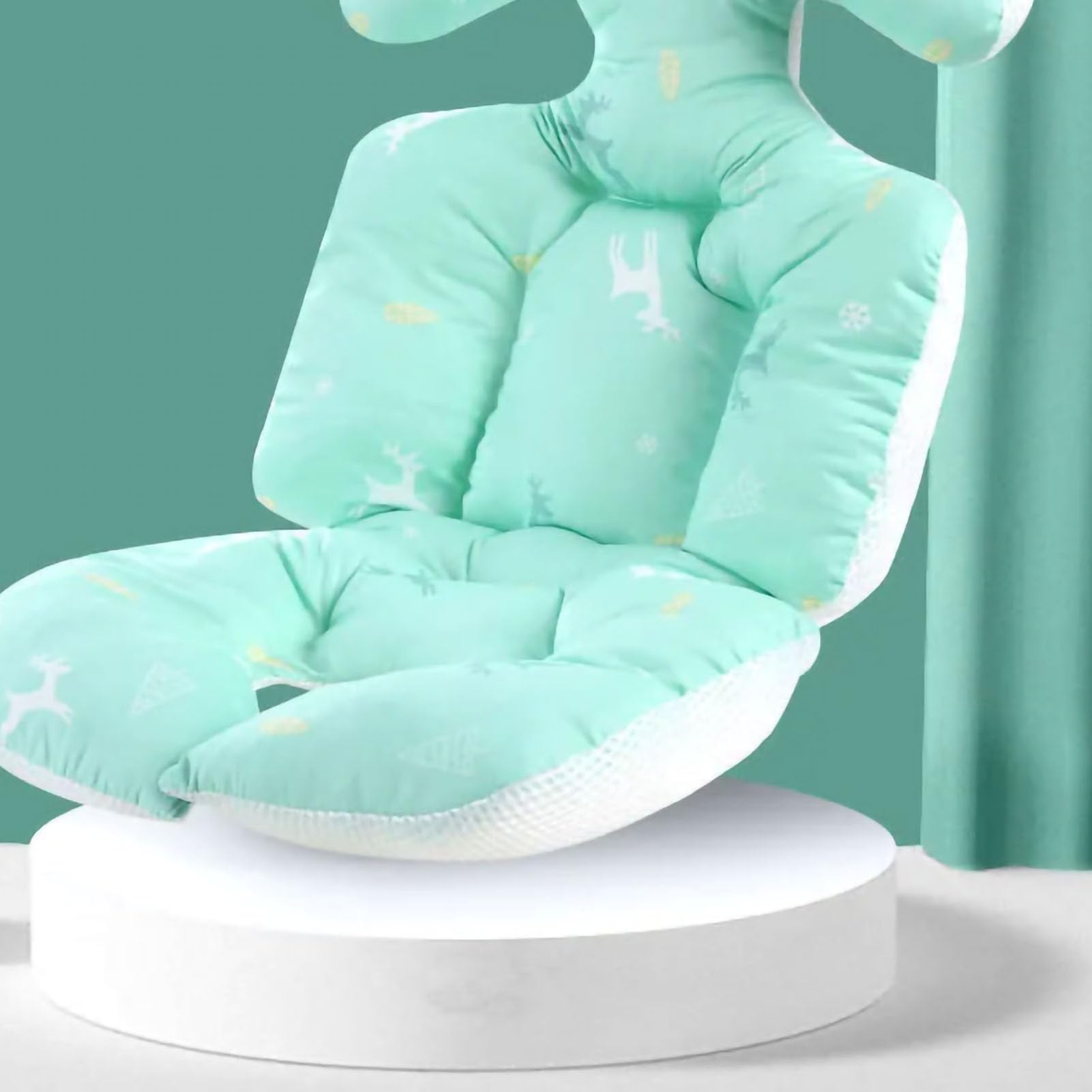 Naroote Coussin de Siège pour bébé, Coussin de Poussette en Coton Doux pour Toutes les Saisons, Insert de Chaise Confortable pour Poussette, Siège D'auto (Cerf)