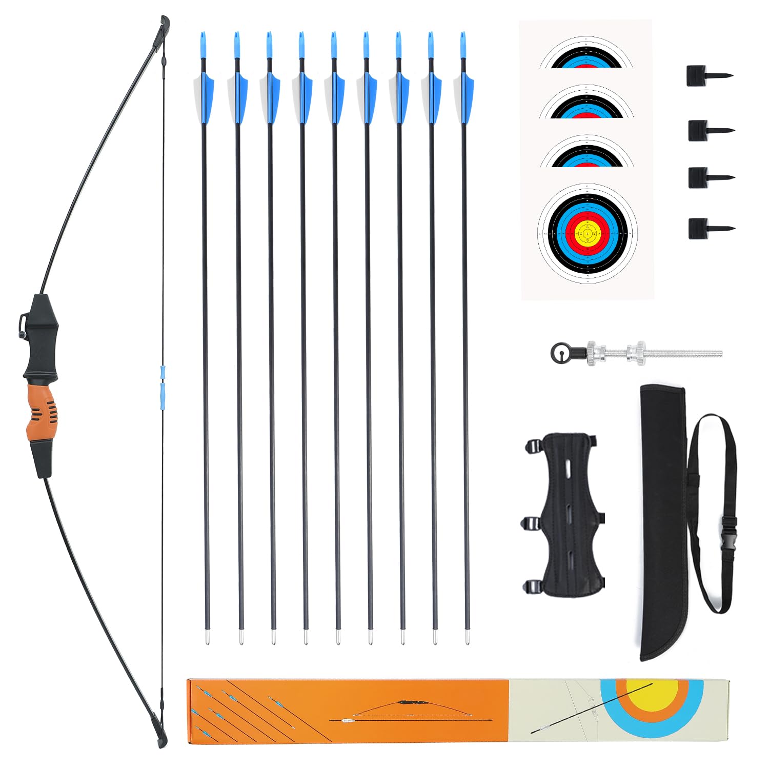 40" Youth Bow and Arrow Set for Kids 8-12 & Teens - Ambidextrous Recurve Archery Gear with Safety Arrows - Toys for Ages 8-13, Backyard Games Gift for Beginner Archers