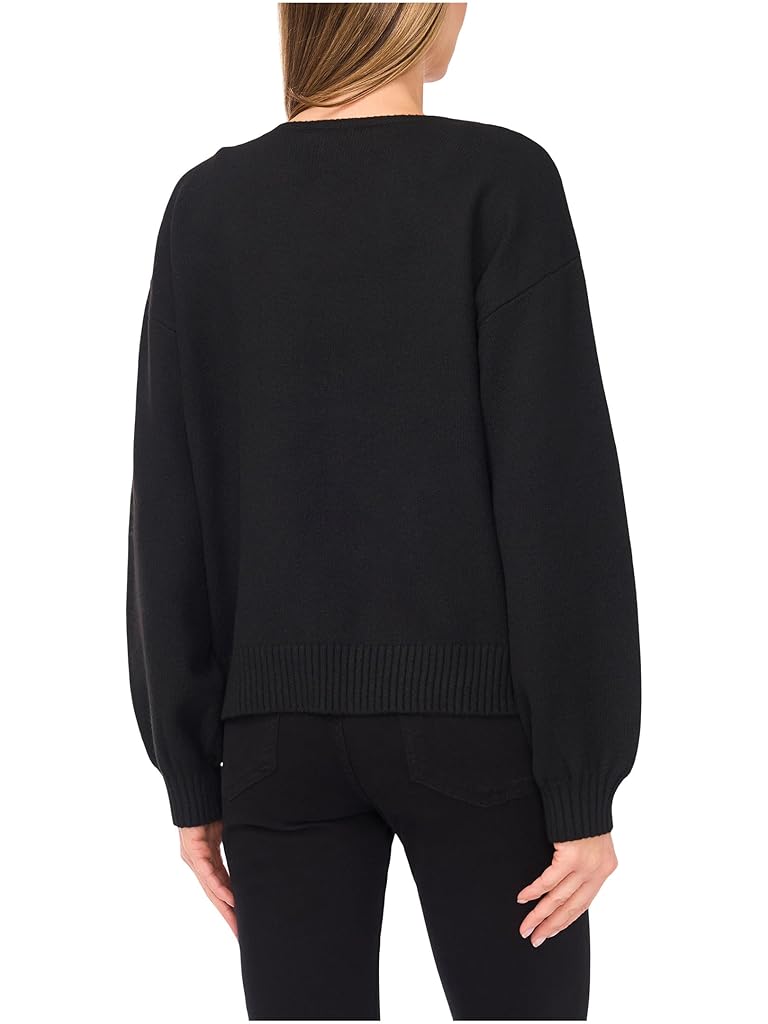 Black CeCe Bow Closure Cardigan