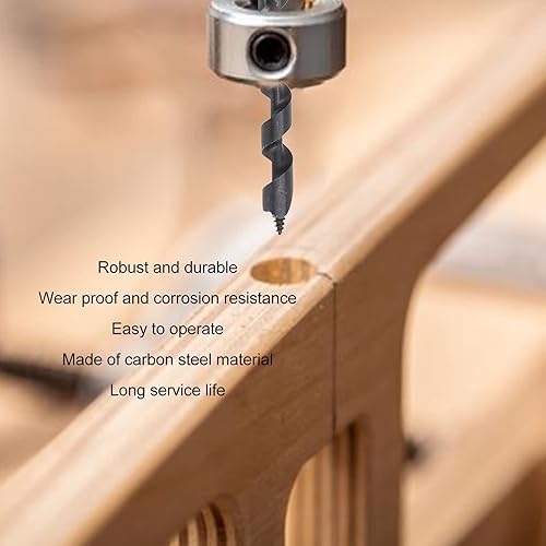 Miniatura 3 de Taladro manual de barrena de acero al carbono negro, excavadora de madera de supervivencia portátil de alta dureza para carpintería silvestre