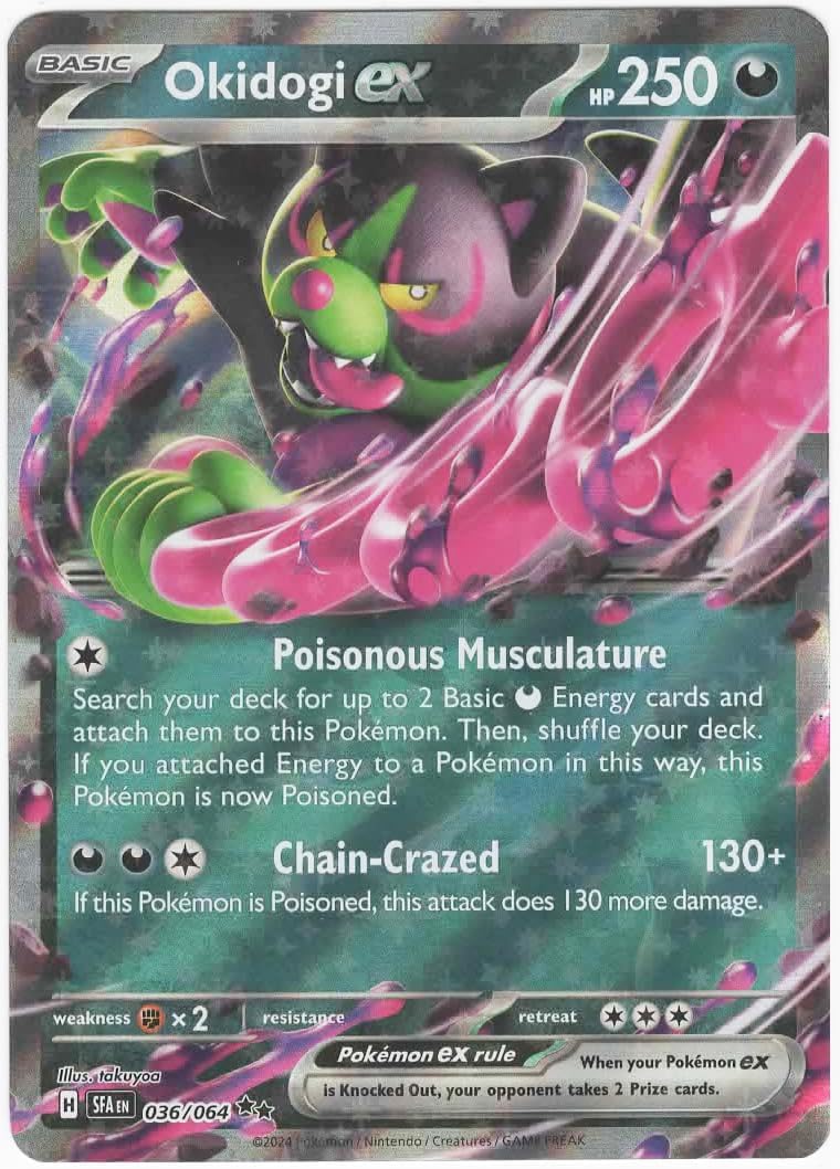 Pokemon – Okidogi ex 036/064- Shrouded Fable – Double Rare Foil – Single Card