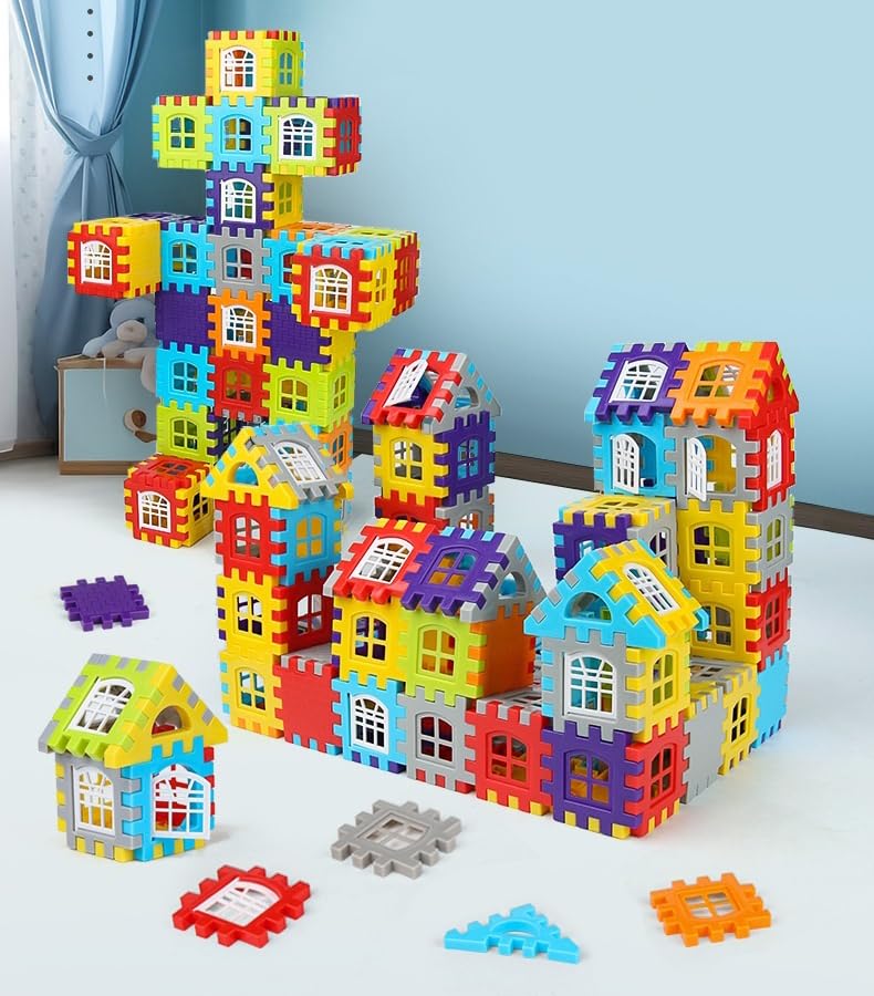 HNBTX Kids Building Toys Set,Interactive Construction Toys,150 Pcs Educational Blocks,Stackable Construction Building Toy Set - Image 3