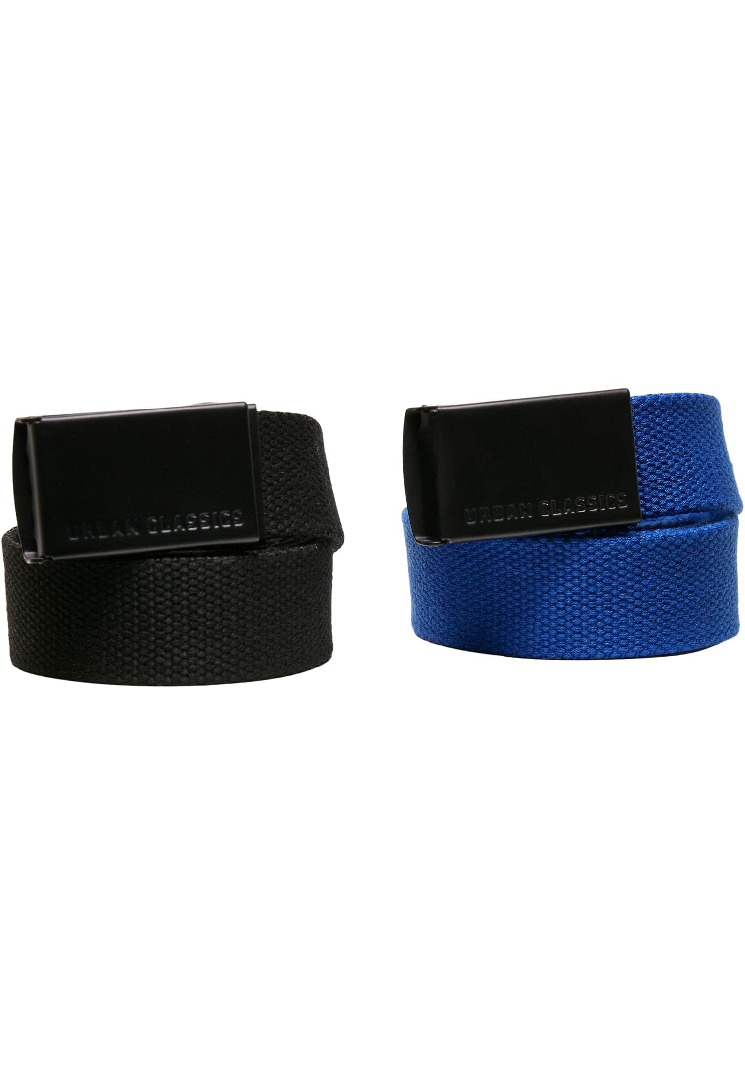 Urban Classics Unisex Canvas Belt Kids 2-Pack Belt, black+blue, One Size